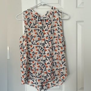 Orange and blue blouse